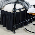 Bed Skirt Twin Size Ruffled Bed Skirt with Split Corners, 14 Inch Drop Dust Ruffle Bed Skirt with Platform, Black