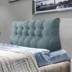 Daneey Multifunctional Headboard Pillow Queen Heighten Headboard Wedge Pillow Bolster Pillow for Bed Reading Pillow Adult Back Pillow for Sitting in Bed Wedge Pillow Headboard, Washable Gray Cover