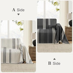 Boho Couch Cover Washable Sectional Couch Covers for Dogs Reversible Sofa Slipcover for 2 or 3 Cushion Couch Pet Friendly Furniture Protector (2# Heise, 91" x 118")