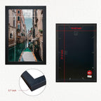 VCK Poster Frames 13x19 Black 3 Pack, Solid Wood Picture Frames for Wall Mounting Hanging Art and Puzzle Frame