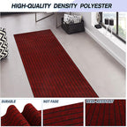 Custom Size Backed Non-Slip Area Rugs Runner, Easy Clean, Waterproof Runner Rugs for Hallway Entryway, Kitchen, Laundry, 2FT x 57FT, Red Stripe