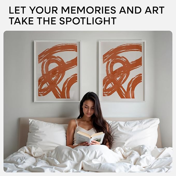 Homeforia 18 x 24 Poster Frame White, High End Oak 18x24 White Wood Picture Frame with Mat 16x20 Photo, 18 x 24 Wooden Frame Matted to 16 x 20, 24x18 Hanging Frames, Tempered Glass, Wall Kit, Set of 1