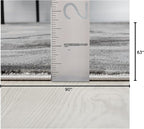 Abani Regal Collection Area Rug - Abstract Dark Grey Cracked Stone Design - 5' x 7' - Washable - for Living Room, Bedroom & Office