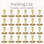 Gold Candle Holders Candlestick Holders: Set of 24 Candle Taper Holders Metal Candle Holders for Candlesticks for Wedding Centerpiece Party Chrismas Mantel Home Decor