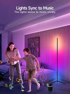 Corner Floor Lamp, RGB LED Corner Lamp with Music Sync, Smart App and Remote Control Color Changing Ambience Light, LED Lamp with 16 Million Colors for Bedroom, Living Room Gaming Room