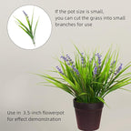 alyptus 12 Bundles Artificial Plants Outdoor Fake Monkey Grass with Flowers for Pot UV Resistant Plant Decor for Window Garden Patio Hanging Planter Pathway Front Porch (Grass with Flowers)