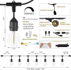 Svater Outdoor String Lights Led 105FT, Commercial Grade Patio Lights with 1W Dimmable S14 Shatterproof Bulbs, ETL Listed Heavy-Duty Outside Waterproof Cafe Bistro Market Lighting Warm White