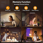 NOEVSBIG LED Desk Lamp with Clamp,2-in-1 Clamp on Desk Lamps with Base,50.7" Adjustable Swing Arm Architect Desk Lamp,Memory Function Desk Lights for Home Office,Workbench,Reading,Craft,Drafting