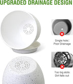 10/9/8 inch Medium Plant Pots, Set of 3 Modern Decorative Plastic Planters with Drainage Holes and Saucers for Garden House Plants, Flower Pots for Indoor Outdoor Plants, Speckled White