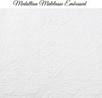 Cozy Line Home Fashions 100% Cotton Victorian Medallion Solid White Matelasse Embossed Bedding Quilt Set, Reversible Lightweight Bedspread, Coverlet for All Season (Blantyre - White, Queen - 3 Piece)