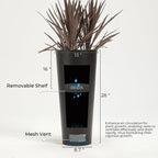 2-Pack 28" Tall Metal Planters - Heavy-Duty Round Flower Pots with Built-in Drainage + Rustic Industrial Finish, All-Climate Deck & Patio Ready Indoor/Outdoor Multi-Scene Garden Vessels