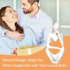 Sandstone Resin Thinker Style Abstract Sculpture Statue Collectible Figurines Home Office Bookshelf Desktop Decor (Small White, Right)