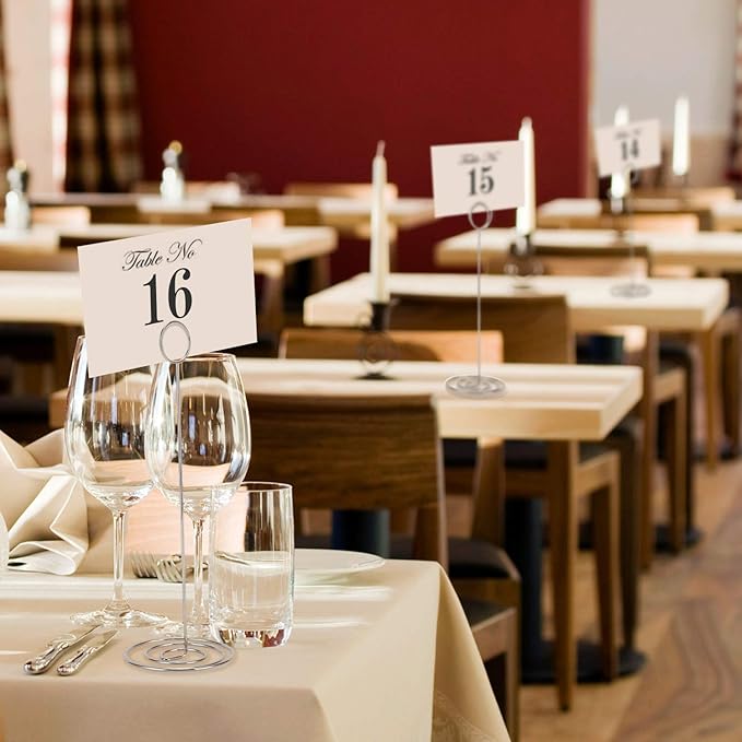 MANGZ 15 Pack 8.75 Inch Tall Table Number Holder, Place Card Holder, Wire Photo Holder Clip Perfect for Weddings, Banquets