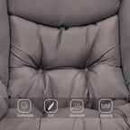 Lazy Chair and Ottoman, Large Accent Lounge Chair with Armrests and a Side Pocket, Modern Leisure Upholstered Sofa Reading Armchair with Footrest for Bedroom, Living Room, Dorm Rooms, Office