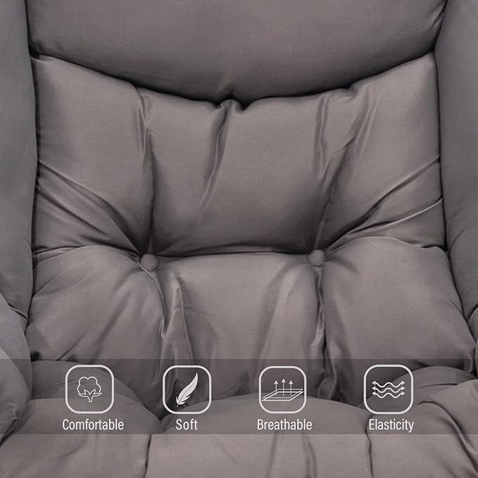 Lazy Chair and Ottoman, Large Accent Lounge Chair with Armrests and a Side Pocket, Modern Leisure Upholstered Sofa Reading Armchair with Footrest for Bedroom, Living Room, Dorm Rooms, Office