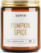 AOOVOO Pumpkin Spice Candles - 9 oz Scented Candles, Aromatherapy Candle, Soy Candle for Home Scented