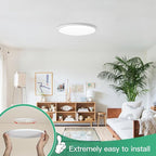 Brightever 9 Inch Flush Mount LED Ceiling Light Fixture, 5-in-1 CCT 2700K/3000K/4000K/5000K/6500K Selectable, 180W Equivalent, 2200LM Super Slim 18W LED Ceiling Lights for Living Room, Porch, 4 Packs