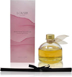 LOVSPA Reed Diffuser Set, Sandalwood & Amber Scented Oil Diffuser with Sticks, Home Fragrance Accessories for Bathroom Shelf Decor, Aroma Diffusers for Home or Office Fall Decor, USA Made