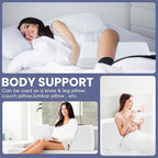 Cooling Cube Pillow for Side Sleepers Memory Foam Pillows for Neck and Shoulder Pain Relief Firm Soft Bed Pillow Dual Sided Supportive Square Rectangle Cervical Neck Pillows 24x12x4 Inches