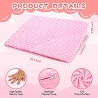 Kids Wedge Pillow with Pillowcase, Memory Foam for Back,Legs & Knees, Relaxation and Comfort, Soft and Breathable, Dot Texture Pillow for Reading Watching TV Gaming Sleeping, Fit for Sofa Floor Room