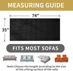 HAOMAIJIA Waterproof Couch Cover for Dogs Washable,Faux Fur Pet Couch Covers for Sofa,Soft Dog Bed Cover Non-Slip Couch Covers for 3 Cushion Couch Sofa Pet Friendly (Black, 35" x 74" 1 Pack)