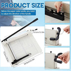 17 Inch A3 Guillotine Paper Cutter Heavy Duty Paper Cutter 400 Sheet Capacity Stack Cards Trimmer Steel Slicer with Metal Base for Cards Leather Office Home School (White)