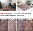 Keen Home Design 6x9 Rug - Machine Washable Area Rug with Non-Slip Backing, Ideal for Living Room, Dining Room, Bedroom - Vintage, Easy Clean, Durable, Low Pile Rug - (6' x 9')