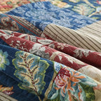 ENASAL Cotton Bedspread Quilt Sets Reversible Bedding Coverlet Sets Comforters Vintage Luxury Gorgeous Floral Real Patchwork Bedspread,King Size