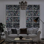 LEMON CLOUD Window Privacy Film Total Blackout Decorative Window Film, Static Cling Darkening Frosted Glass Covering 100% Opaque Removable for High Privacy, Black Half Moon Anti-UV(35.4 x 118.1 Inch)