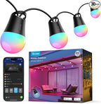 Govee Smart Outdoor String Lights 2, 96ft RGBIC Outdoor Lights with Dimmable Warm White LED Bulbs, 47 Scene Modes for Patio, Backyard, IP65 Waterproof, Works with Alexa, App Control