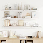 24 Inch Floating Shelves, 24"x9.25"x1.5" Inch Deep Floating Shelves for Wall, Wooden Shelves for Bathroom, Bedroom, Living Room, Cream White Oak, 2 Pieces