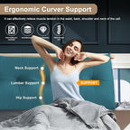 Large Triangular Headboard Pillows Long Backrest Positioning Support Bolster Cushion for Daybed Fluffy Quality Plush Body Wedge Pillow with Removable Cover(Dark Blue-Cal King-71x8x20 in)