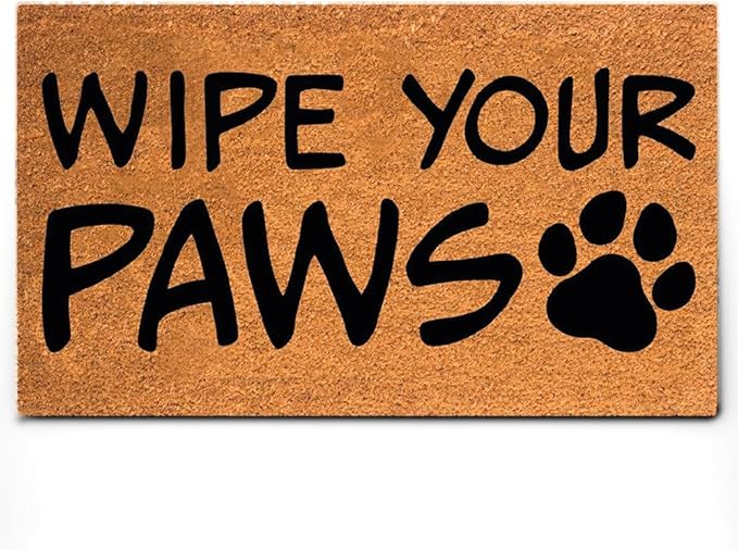 PLUS Haven Coco Coir Door Mat with Heavy Duty Backing, Natural Wipe Your Paws Doormat, 17.5”x30” for Entrance, Front Porch, Easy to Clean Entry Mat, Outdoor and Indoor Uses, Home Decor
