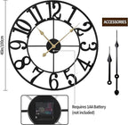 1st owned Wall Clock 40 Inch Round Large Indoor Wall Clocks Battery Operated Silent Non Ticking, Farmhouse Vintage Decorative Analog Metal Clock for Living Room, Kitchen, Bedroom Decor