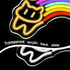 Rainbow Cat Neon Sign Cute Cat Neon Signs for Wall Decor Rainbow Neon Light Sign USB Powered Neon Light for Bedroom Kid Room Pet Shop Game Room Cat Lovers Pride Gifts