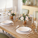 21 Pack 23.6 & 21.7 & 19.7 in Tall Gold Hurricane Candlesticks Holder with Glass Cylinder Cover - Candle Holders for Table Centerpiece (Gold)