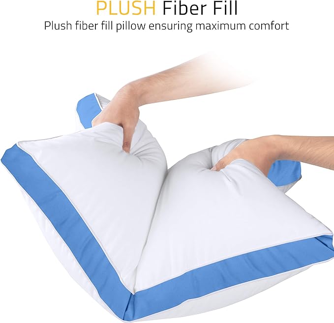 Utopia Bedding Bed Pillows for Sleeping King Size (Blue), Set of 2, Cooling Hotel Quality, Gusseted Pillow for Back, Stomach or Side Sleepers