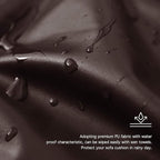 Yates Home PU Leather Couch Sofa Cushion Slipcover Water-Proof Elastic Chair Seat Covers Loveseat Slip Cover for Settee Seater Replacement in Living Room（3 Piece Large Sofa Cushion Covers, Chocolate