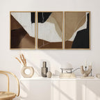 SIGNWIN Framed Canvas Print Wall Art Modern Abstract Neutral Tone Minimalist Geometric Photography Modern Art Minimalist Black and White for Living Room, Bedroom, Office - 16"x24"x3 Natural