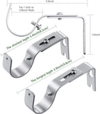 6 Pieces Curtain Rod Brackets General Adjustable Curtain Rod Holder Wall Bracket Hooks Outside Mounted Blinds Curtain Rod Bracket with Screws for 1 Inch Diameter Curtain Rod (Matt Silver)