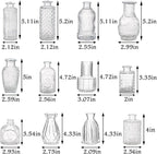 Bud Vases Set of 12, Small Glass Vases for Centerpieces, Small Flower Vases for Centerpieces, Vintage Mini Vase, Clear Bud Vase for Wedding Table Decor