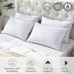 APSMILE Medium Firm Feather Down Pillows Standard Size Pack of 1, Luxury Goose Feather Pillow for Sleeping, 600TC/DM Organic Cotton Cover Hotel Collection Bed Pillows (White, 20"x26")