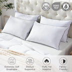 APSMILE Medium Firm Feather Down Pillows Queen Size Pack of 1, Luxury Goose Feather Pillow for Sleeping, 600TC/DM Organic Cotton Cover Hotel Collection Bed Pillows (White, 20"x30")