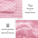 Exclusivo Mezcla Reversible California King Size Quilt Bedding Set with Pillow Shams, Lightweight Quilts Cal King Size, Soft Bedspreads Bed Coverlets for All Seasons - (Bright Pink, 112"x104")