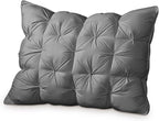 ZUBISU King Size Luxury White Goose Down Pillow,800 Fill Power Fluffy and Soft Hotel Feather Pillow,Ideal Bed Pillows for Side Sleepers,Pack of 1 (King, Grey)