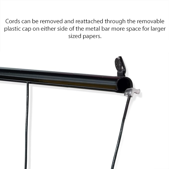 You Have Space Hanging Picture Display Photo Holder with 4 Metal Cable Strings and 20 Magnetic Clips Metal Black