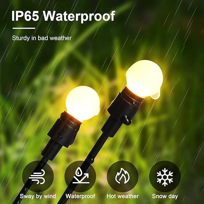 Solar Lights Outdoor Decoration, Waterproof Xmas Outdoor Lights Decor for Yard, Patio, Garden, and Front Porch, 80 LEDs Swing with The Wind (8 Pack, Warm White)