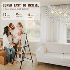 Modern Crystal Silver Chandelier, 36" Large Rectangular Oval Tree Branch Crystal Chandeliers for Dining Room,16-Light Flush Mount K9 Crystal Chandeliers, for Kitchen Island,Dining Room