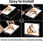 Acrylic Magnetic Photo Frame, 3x5 Inch Double-sided Magnetic Photo Frame, Tabletop Frameless Postcard Display (3-Pack)