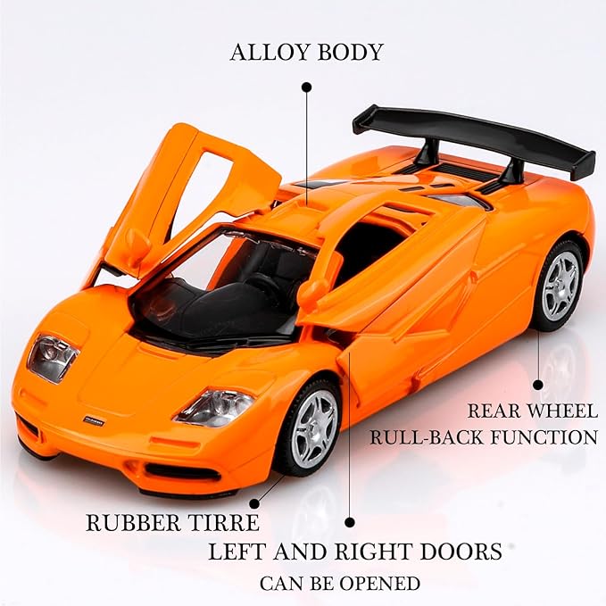 1/36 Scale Mclaren F1 Diecast Cars Models,Pull Back Vehicles Mclaren Toy Cars,Cars Gifts for Boys Girls Orange